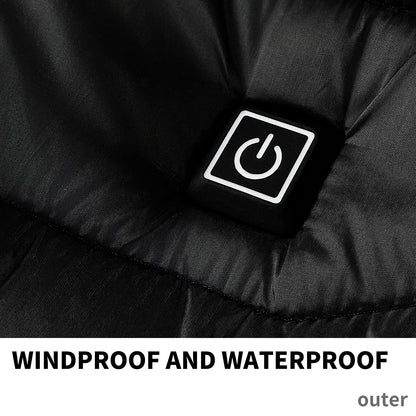 "Chaqueta Térmica para Hombre y Mujer con Calefacción Eléctrica – Abrigo Acolchado con Capucha, Cortaviento e Impermeable para Invierno Extremo"