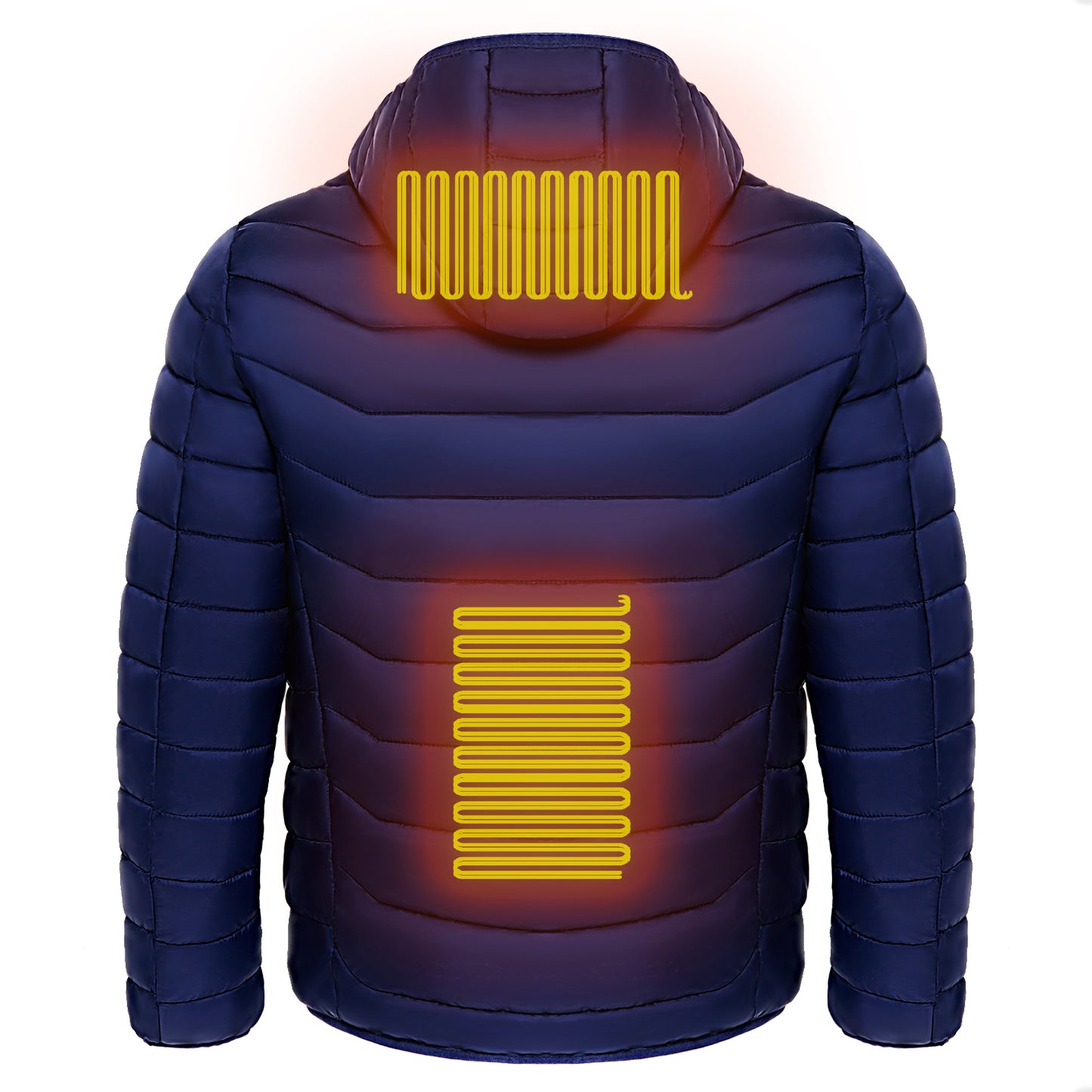 "Chaqueta Térmica para Hombre y Mujer con Calefacción Eléctrica – Abrigo Acolchado con Capucha, Cortaviento e Impermeable para Invierno Extremo"