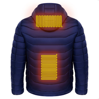 "Chaqueta Térmica para Hombre y Mujer con Calefacción Eléctrica – Abrigo Acolchado con Capucha, Cortaviento e Impermeable para Invierno Extremo"