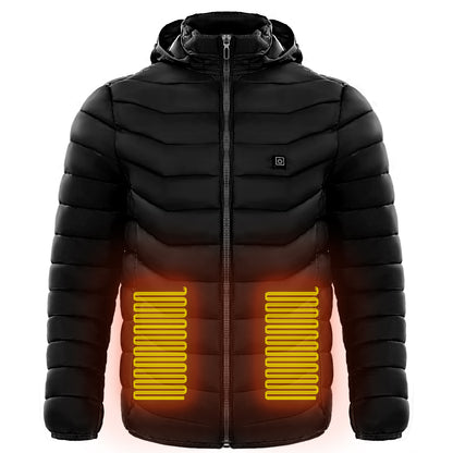 "Chaqueta Térmica para Hombre y Mujer con Calefacción Eléctrica – Abrigo Acolchado con Capucha, Cortaviento e Impermeable para Invierno Extremo"
