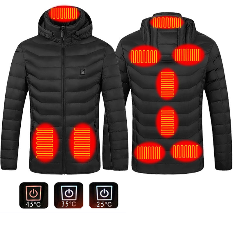"Chaqueta Térmica para Hombre y Mujer con Calefacción Eléctrica – Abrigo Acolchado con Capucha, Cortaviento e Impermeable para Invierno Extremo"