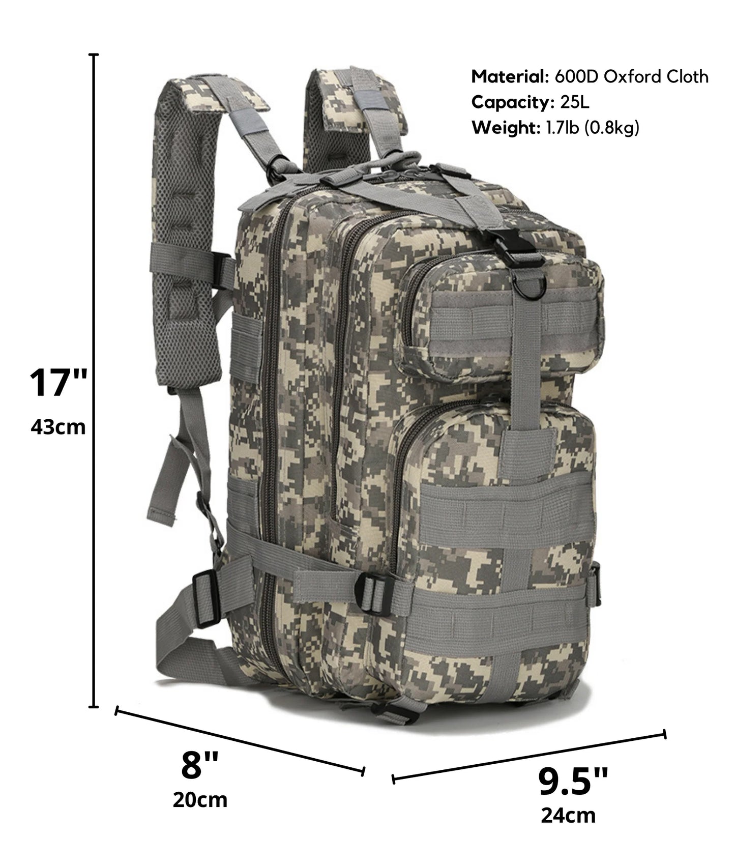 🔥 JupiterGear Tactical ProX 25L – Mochila Unisex Militar de Alta Resistencia con Sistema Molle | Ideal para Outdoor, Rango y Viajes